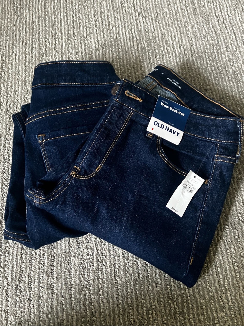 Old Navy Women's Dark Indigo Jeans Bundle of 2 - Boot cut & Skinny